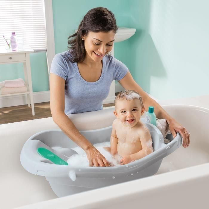 INGENUITY Bañera para bebé, muy cómoda, extra grande con portabebés de tela suave, cojines de asiento, estante, hasta 24 meses 3 INGENUITY Bañera para bebé, muy cómoda, extra grande con portabebés de tela suave, cojines de asiento, estante, hasta 24 meses 3