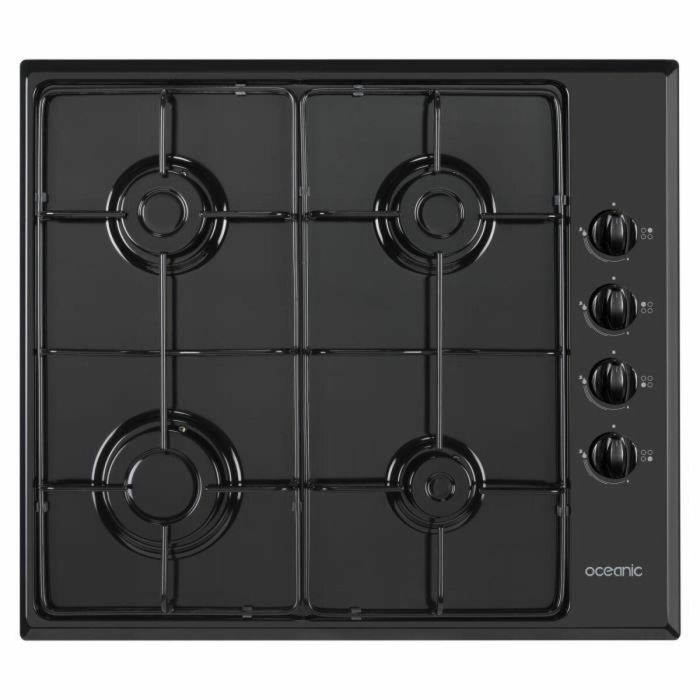 Oceanic OCEACTG4EB1 Placa de Gas de 4 Fuegos con Esmalte Negro
