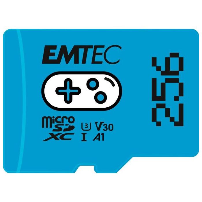 Emtec Tarjeta microSDXC 256GB UHS-I U3 V30 A1 Gaming Blue - 100 MB/s 0 Emtec Tarjeta microSDXC 256GB UHS-I U3 V30 A1 Gaming Blue - 100 MB/s 0