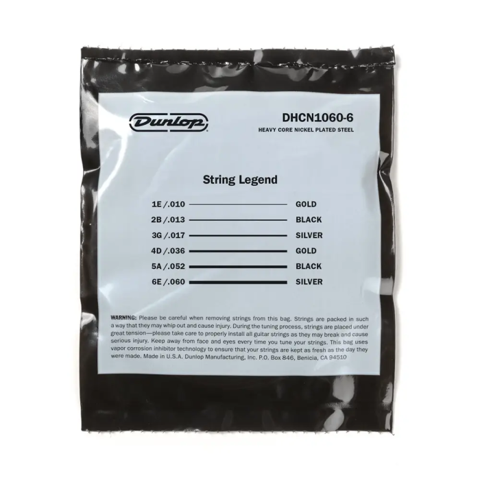 DUNLOP Cuerdas Eléctrica Heavy Core 10-60 Nickel para Bajo 1