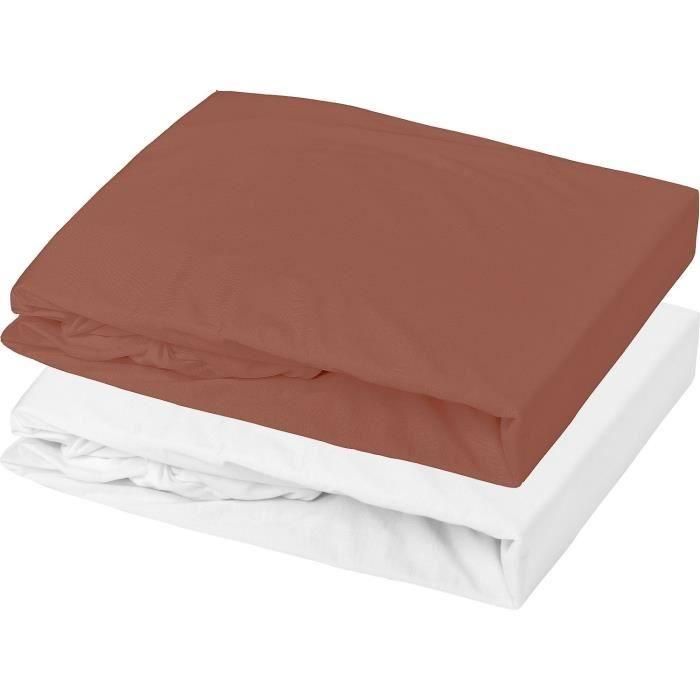 P'Tit Dodo PTI3700948342909 Lote Protector de Colchón y Sábana Bajera 70x140 cm Blanco / Terracota P'Tit Dodo PTI3700948342909 Lote Protector de Colchón y Sábana Bajera 70x140 cm Blanco / Terracota