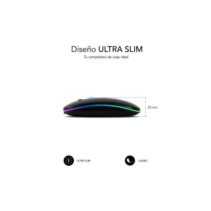 SUBBLIM SUBMO-LDFLAT1 ratón Oficina Ambidextro RF Wireless + Bluetooth + USB Type-A Óptico 1600 DPI 3 SUBBLIM SUBMO-LDFLAT1 ratón Oficina Ambidextro RF Wireless + Bluetooth + USB Type-A Óptico 1600 DPI 3