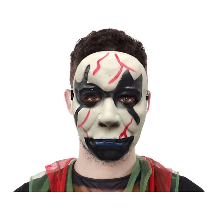 Máscara Monstruo Deforme Blanca Con Cicatrices PVC Halloween