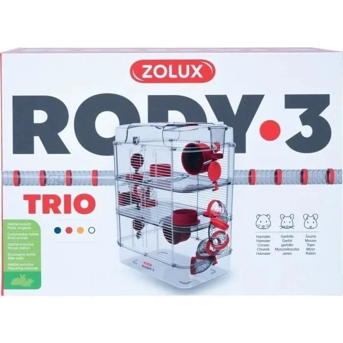 Zolux Jaula Rody3 trio 3 niveles para hámsteres ratones jerbos L41xP27xH53cm ZOL3336022060232 Granadina 2