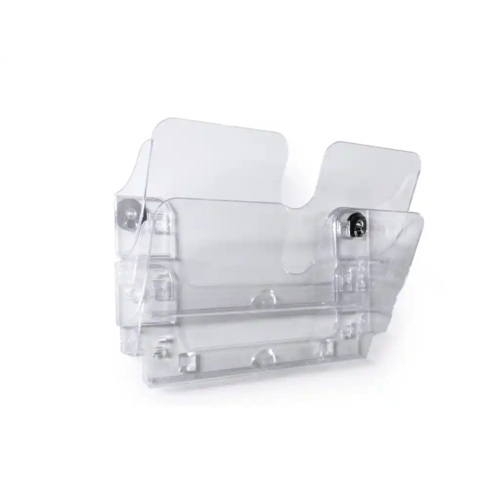 Durable Expositor de Pared con 2 Compartimentos Magnéticos Transparentes para Folletos A4 Horizontal Durable Expositor de Pared con 2 Compartimentos Magnéticos Transparentes para Folletos A4 Horizontal