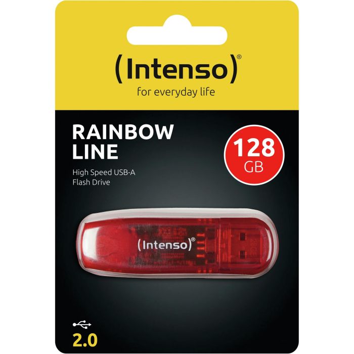 Intenso Memoria USB 2.0 Rainbow 128GB, plástico transparente, lectura 28MB/s 3