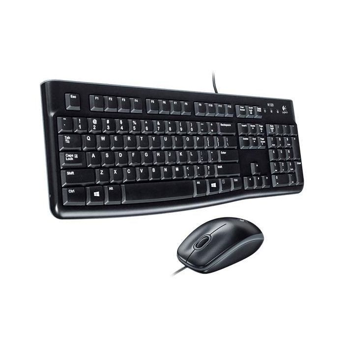 Logitech Teclado y Ratón con Cable USB, Negro