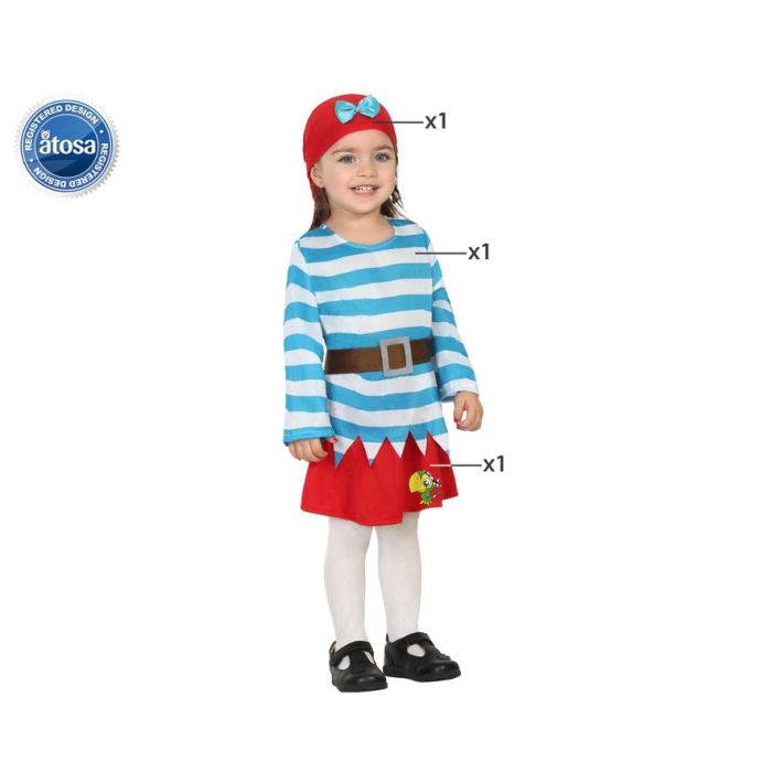 Disfraz Pirata Niña Bebé Loro 0-6 Meses - Traje de Carnaval para Bebés - Conjunto de 3 Piezas: Gorro, Camiseta y Falda - Tema Piratas, Bucaneros y Bandidos - Multicolor - Polyester 0 Disfraz Pirata Niña Bebé Loro 0-6 Meses - Traje de Carnaval para Bebés - Conjunto de 3 Piezas: Gorro, Camiseta y Falda - Tema Piratas, Bucaneros y Bandidos - Multicolor - Polyester 0