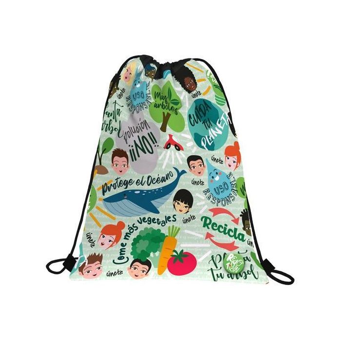 Grafoplás Saco Plano Revolution Green 36x47 Cierre Cordón C-Bolsillo Exterior Grafoplás Saco Plano Revolution Green 36x47 Cierre Cordón C-Bolsillo Exterior