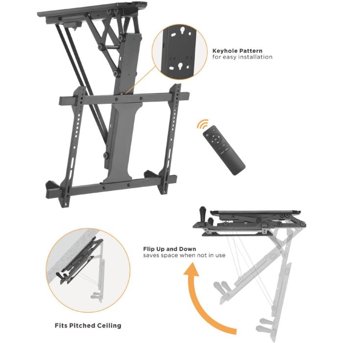 Equip Soporte Techo Motorizado para TV de 32" a 70", Control Remoto Incluido, Carga Máx. 35Kg, Compatibilidad VESA Amplia 2 Equip Soporte Techo Motorizado para TV de 32" a 70", Control Remoto Incluido, Carga Máx. 35Kg, Compatibilidad VESA Amplia 2