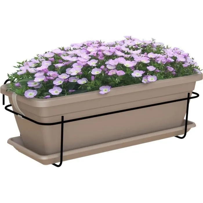 Artevasi Jardinera de balcón Venezia Kit 50cm Taupe 50 x 19,5 x H16,3 cm 1,16L 1