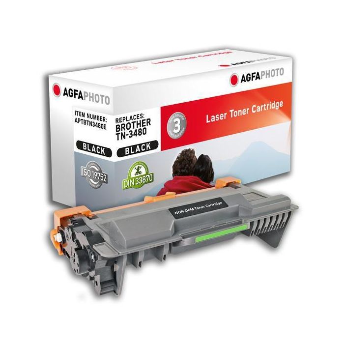 AgfaPhoto Cartucho Tóner Láser Negro Compatible con TN-3480