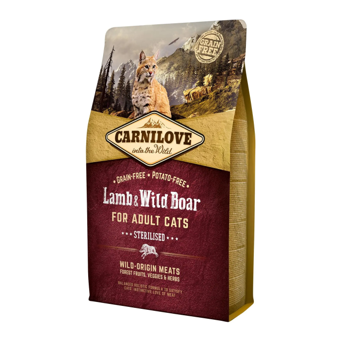 Carnilove Alimento para Gatos Adultos Esterilizados Cordero y Jabalí 2 kg