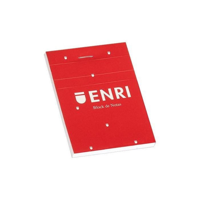 Enri Bloc de Notas Grapado Liso A7 80 Hojas Tapa Blanda Rojo (Pack 10 Unidades) (10 Unidades)