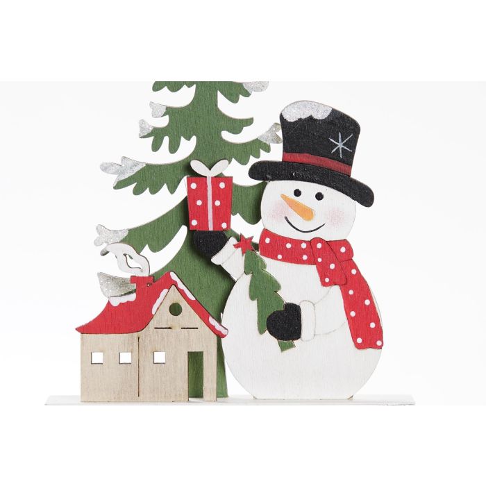 DKD Home Decor Decoración Navidad Tradicional Trineo MDF Rojo Verde Blanco 6 Unidades 19x15.5x2cm 1