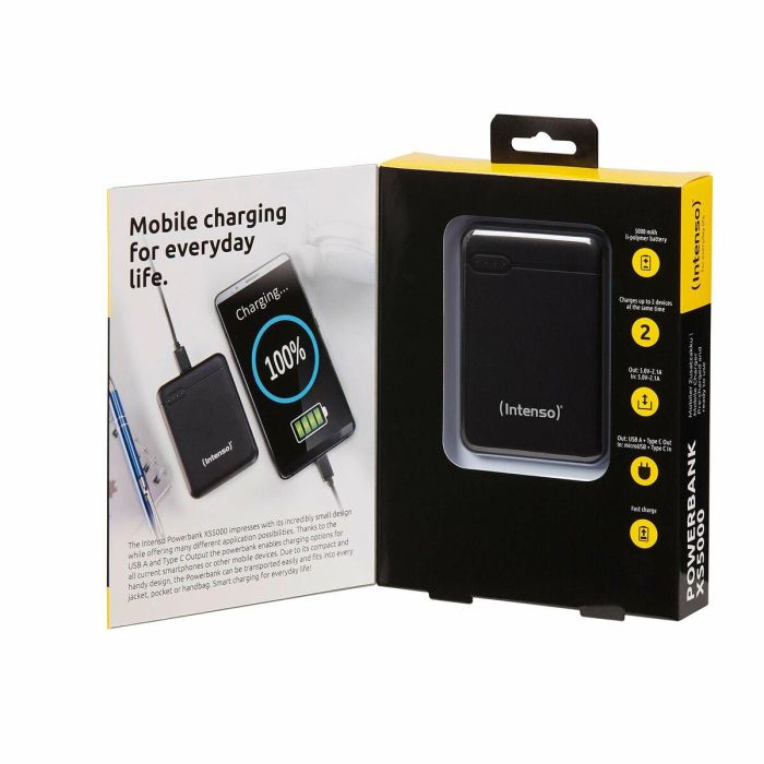 Intenso XS5000 Powerbank 5000mAh USB Tipo-C, Diseño Ergonómico, Negro 8