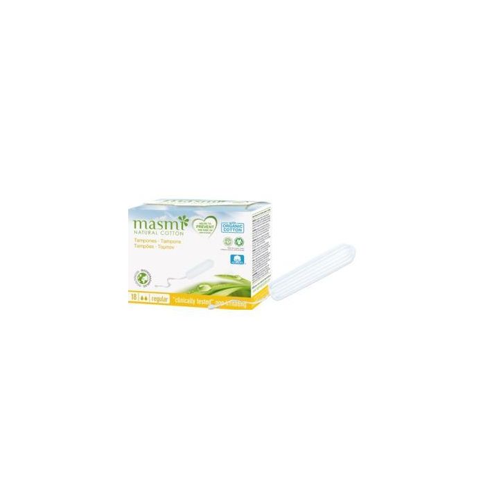 MASMI Tampones Digital Regular 18 Unidades - Puro Algodón Ecológico Certificado, Vegano, Sin Cloro