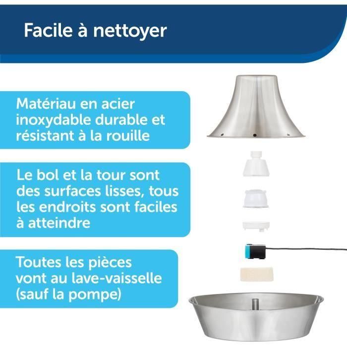 Fuente - PETSAFE - SEASIDE - Acero inoxidable - 1,8 L 4 Fuente - PETSAFE - SEASIDE - Acero inoxidable - 1,8 L 4