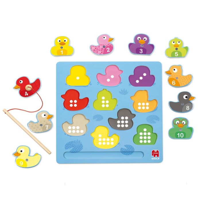 Goula Puzzle Patos Magnético 59453 Puzle de patos magnéticos para favorecer la habilidad manual y el aprendizaje de los números del 1 al 10 1