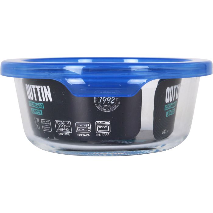 Fiambrera Redonda con Tapa Azul 13.5 cm - Quttin (12 Unidades) 2
