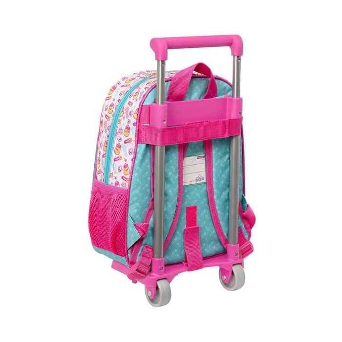 Mochila Escolar con Ruedas The Bellies 26 x 34 x 11 cm Morado Turquesa Blanco 1