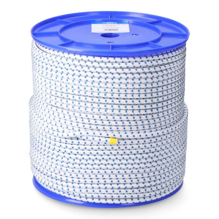 Cuerda de goma elástica blanca / azul poliéster calibre 8 mm x 200 m Cuerda de goma elástica blanca / azul poliéster calibre 8 mm x 200 m