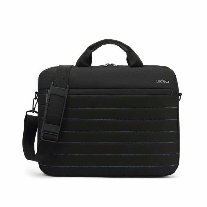 Coolbox Funda Maletín Portátil para Netbook y Tablet Hasta 14", Acolchado, Tejido Impermeable, Negro con Azul