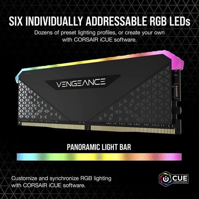 Memoria RAM - Corsair - Revenge RGB RS DDR4 - 16GB 2x8GB DIMM - 3600 MHz - 1.35V - Negro (CMG16GX4M2D3600C) 3 Memoria RAM - Corsair - Revenge RGB RS DDR4 - 16GB 2x8GB DIMM - 3600 MHz - 1.35V - Negro (CMG16GX4M2D3600C) 3