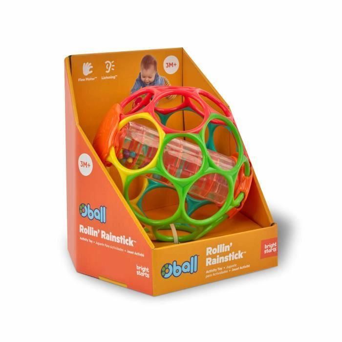 Juguete infantil BRIGHT STARS Oball con palo de lluvia de fácil agarre, sin BPA, rojo, amarillo, verde y azul, para recién nacidos 4 Juguete infantil BRIGHT STARS Oball con palo de lluvia de fácil agarre, sin BPA, rojo, amarillo, verde y azul, para recién nacidos 4
