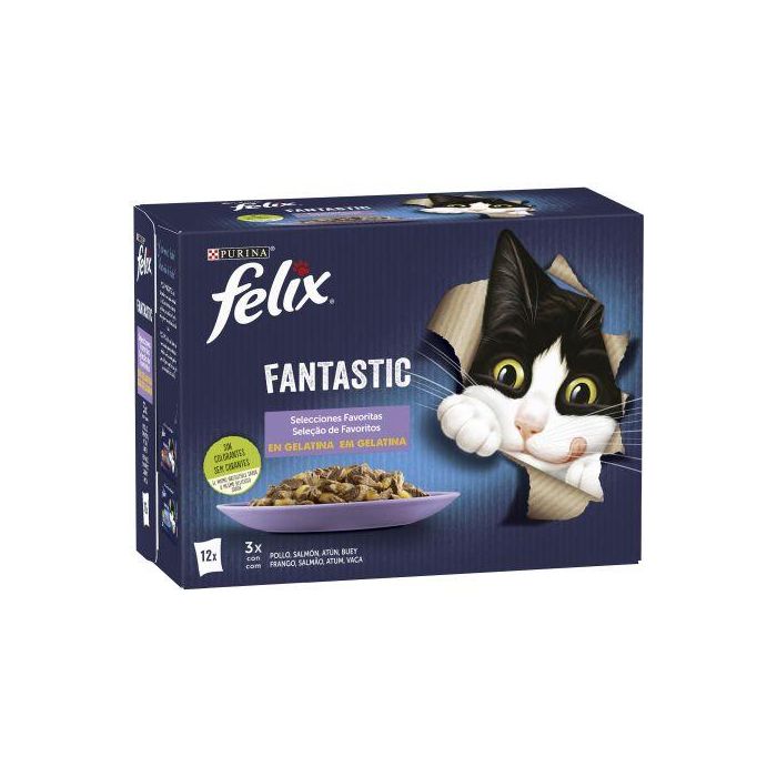 Felix Fantastic Selec-Fav Jelly 6x12x85g Comida para Gatos Variedad Sabores Gelatina Equilibrada 0 Felix Fantastic Selec-Fav Jelly 6x12x85g Comida para Gatos Variedad Sabores Gelatina Equilibrada 0
