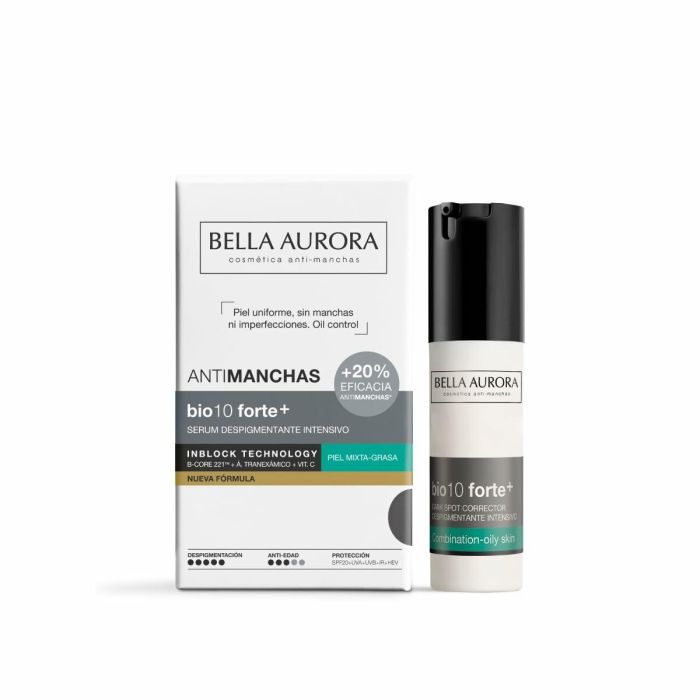 Bella Aurora BIO10 FORTE+ serum despigmentante para piel mixta-grasa 30 ml. Reduce manchas y poros, matificante 5 Bella Aurora BIO10 FORTE+ serum despigmentante para piel mixta-grasa 30 ml. Reduce manchas y poros, matificante 5