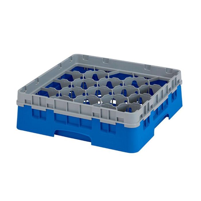 CAMBRO - 20S318-168 - Cesta de lavado 20 comp. 1 altura - 11,8 cm Ø máx. - alt. máx. 9,4 cm - 50 x 50 x 14,3 cm - Azul