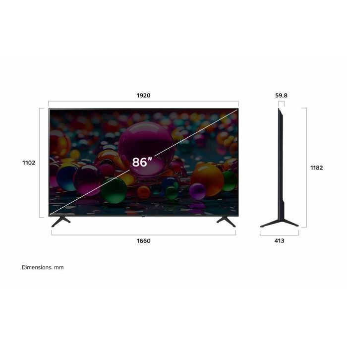 LG 86UA75006LA Televisor 86" 4K UHD Smart TV webOS HDR10 Pro Procesador Alpha 7 AI Gen8 60Hz Gaming VRR WiFi LED 17 LG 86UA75006LA Televisor 86" 4K UHD Smart TV webOS HDR10 Pro Procesador Alpha 7 AI Gen8 60Hz Gaming VRR WiFi LED 17