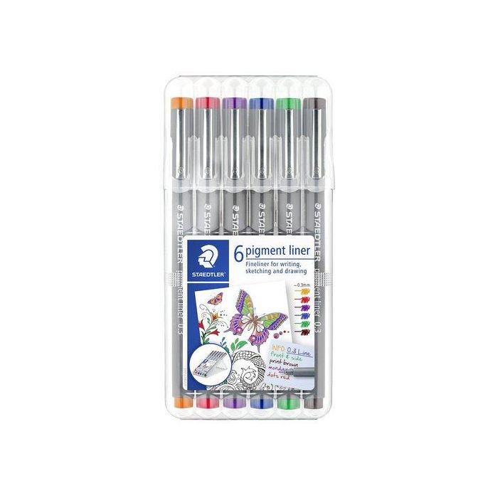 Rotulador Calibrado Staedtler 308 Pigment Liner 0,3 Mm Estuche De 6