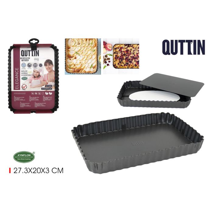 Molde para horno desmontable Quttin 27.3 x 20 x 3 cm (6 Unidades) Molde para horno desmontable Quttin 27.3 x 20 x 3 cm (6 Unidades)