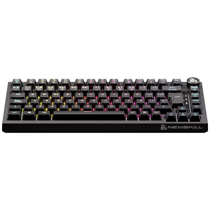 Newskill Teclado Gaming Pyros Pro Inalambrico Mecanico Hotswap 75% RGB Rueda Volumen USB Bluetooth 2.4G Negro 1