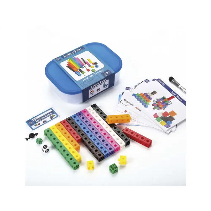 Amaya - Cubos Engarzables Juego Educativo, 100 Cubos en 10 Colores para Matemáticas y Construcción, Incluye Tarjetas de Actividad, para Niños +3 Años 0 Amaya - Cubos Engarzables Juego Educativo, 100 Cubos en 10 Colores para Matemáticas y Construcción, Incluye Tarjetas de Actividad, para Niños +3 Años 0