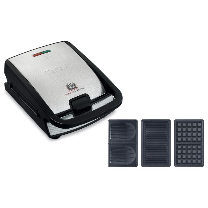Tefal SW852D, Sandwichera y Gofrera Combinada, Negro y Acero Inoxidable, 700W Tefal SW852D, Sandwichera y Gofrera Combinada, Negro y Acero Inoxidable, 700W