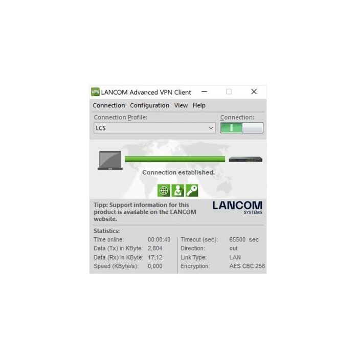 LANCOM Upgrade Advanced VPN Client para Windows (10 Usuarios) - Actualización Licencia Alemán/Inglés