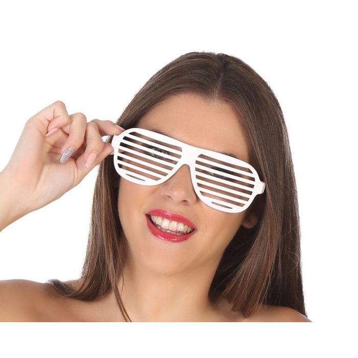 Gafas Rejilla Blanco Carnaval Adulto