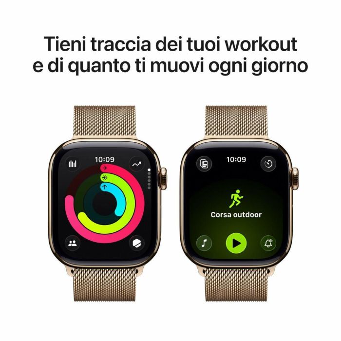 Apple Watch Series 11 GPS + Cellular Titanio Dorado Caja 42mm con Correa Milanese Loop Acero Inoxidable 4 Apple Watch Series 11 GPS + Cellular Titanio Dorado Caja 42mm con Correa Milanese Loop Acero Inoxidable 4