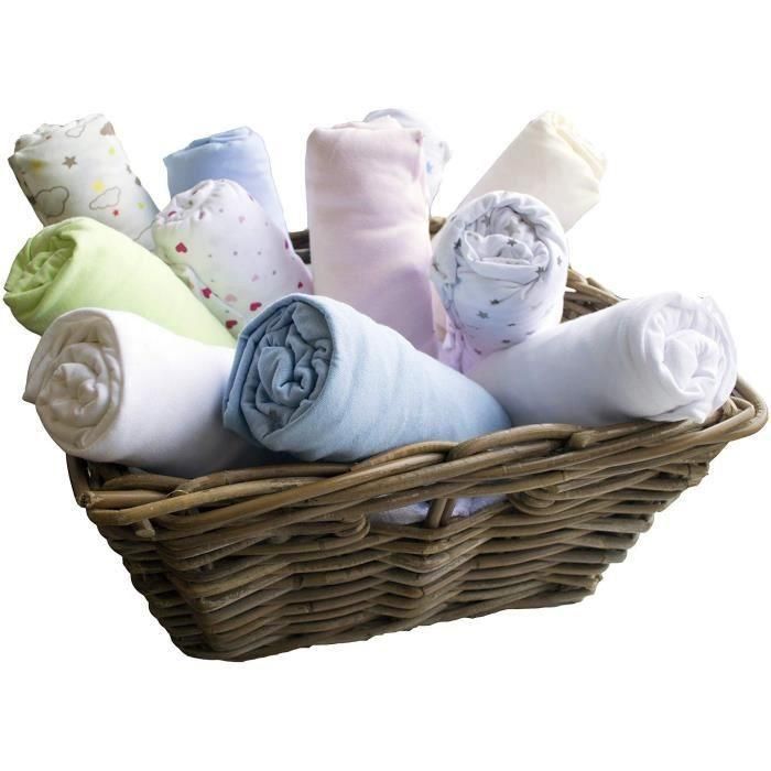 DOUX NID Juego de 2 sábanas ajustables Blanco 60x120 cm 2 DOUX NID Juego de 2 sábanas ajustables Blanco 60x120 cm 2