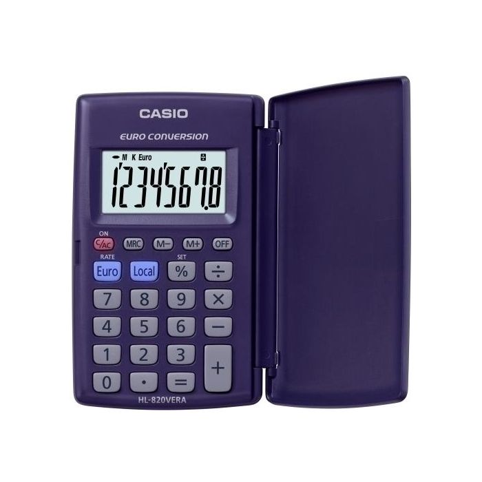 Calculadora De Bolsillo Casio 8 Digitos Hl-820 Vera Con Tapa