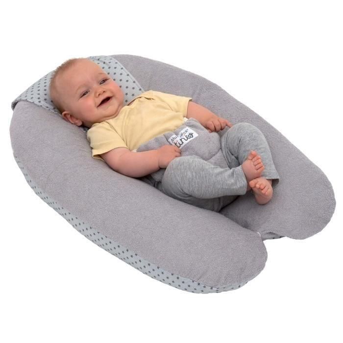 TINEO Multirelax - Cojín de maternidad escalable - Esponja - Gris y lunares 3 TINEO Multirelax - Cojín de maternidad escalable - Esponja - Gris y lunares 3