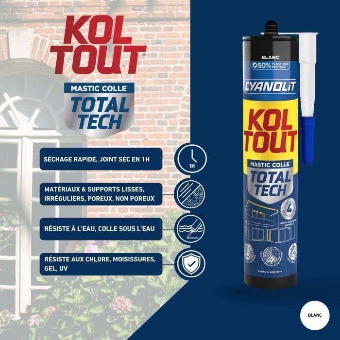 Cyanolit AUC3045203003004 Adhesivo fijador y sellador Total Tech Blanco Cartucho 290 ml Multimaterial Impermeable y flexible 3 Cyanolit AUC3045203003004 Adhesivo fijador y sellador Total Tech Blanco Cartucho 290 ml Multimaterial Impermeable y flexible 3
