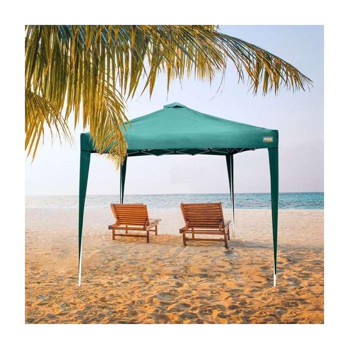 Cenador plegable verde con chimenea max-air 300x300x250 cm