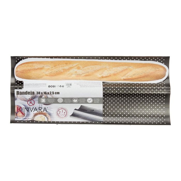 Kinvara Bandeja de Pan Metal Gris Oscuro 38x16x2.5 cm Antiadherente Acero Carbono Alta Calidad (Set de 24) 3 Kinvara Bandeja de Pan Metal Gris Oscuro 38x16x2.5 cm Antiadherente Acero Carbono Alta Calidad (Set de 24) 3