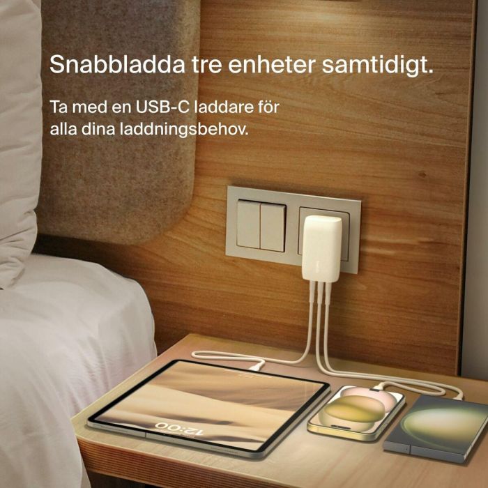 Belkin WCC002VFWH - Cargador 67W con 3 puertos USB-C, Carga Rápida para Portátil, Smartphone, Tableta, Interior, Blanco 7 Belkin WCC002VFWH - Cargador 67W con 3 puertos USB-C, Carga Rápida para Portátil, Smartphone, Tableta, Interior, Blanco 7