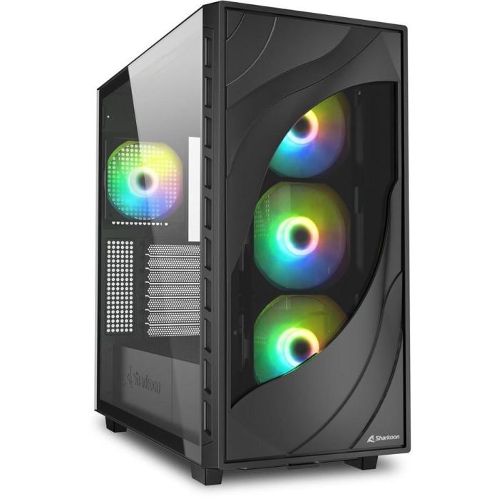 SHARKOON Rebel C80G RGB ATX 1x Cristal Templado Negro