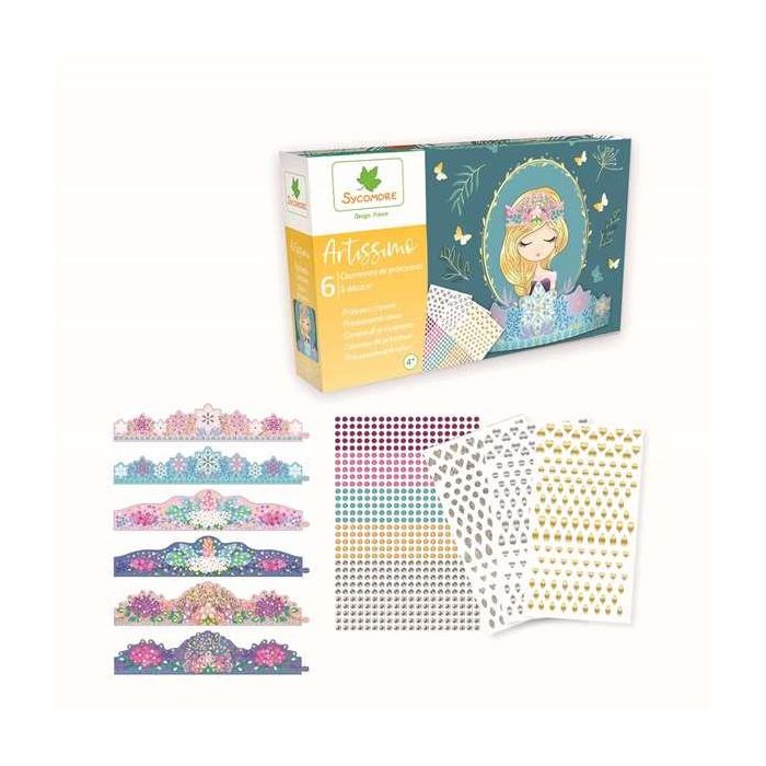 Coronas de princesas. decora las 6 coronas con strass y pegatinas. 1 Coronas de princesas. decora las 6 coronas con strass y pegatinas. 1